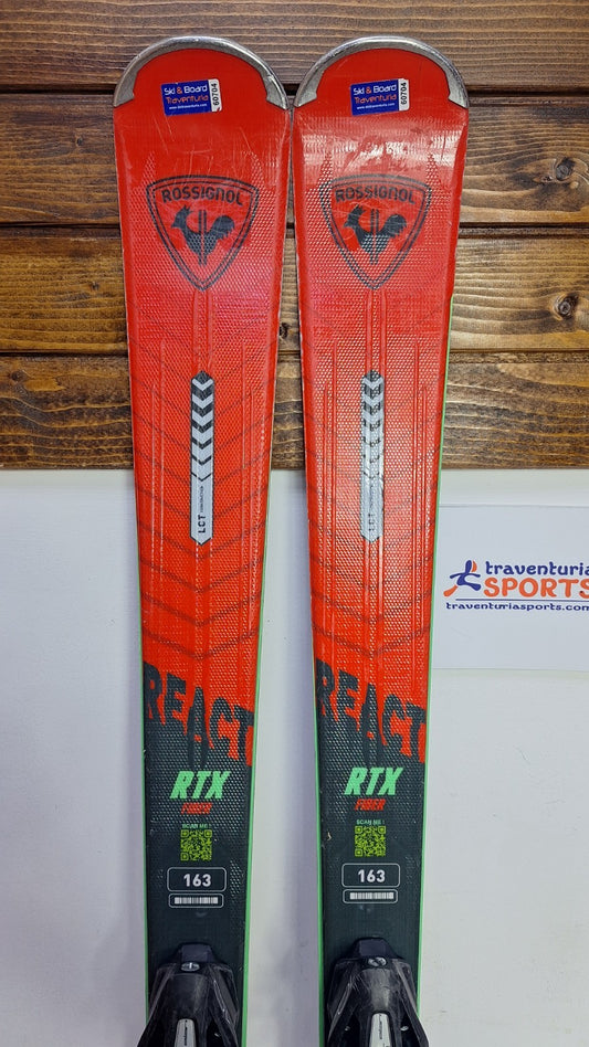 Rossignol REACT RTX Fiber 163cm Ski + Tyrolia 10 Bindings Winter Sport Fun