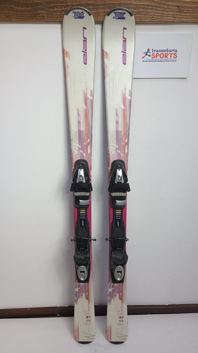 Elan White Perla 140cm Ski + Elan 7.5 Bindings Winter Sport Fun