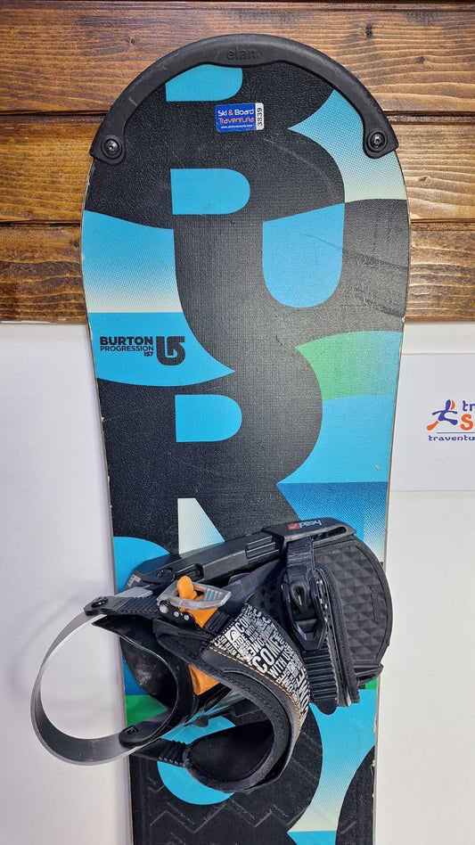 Burton Progression 157 cm Snowboard + HEAD Rental L Bindings Winter Snow Sport