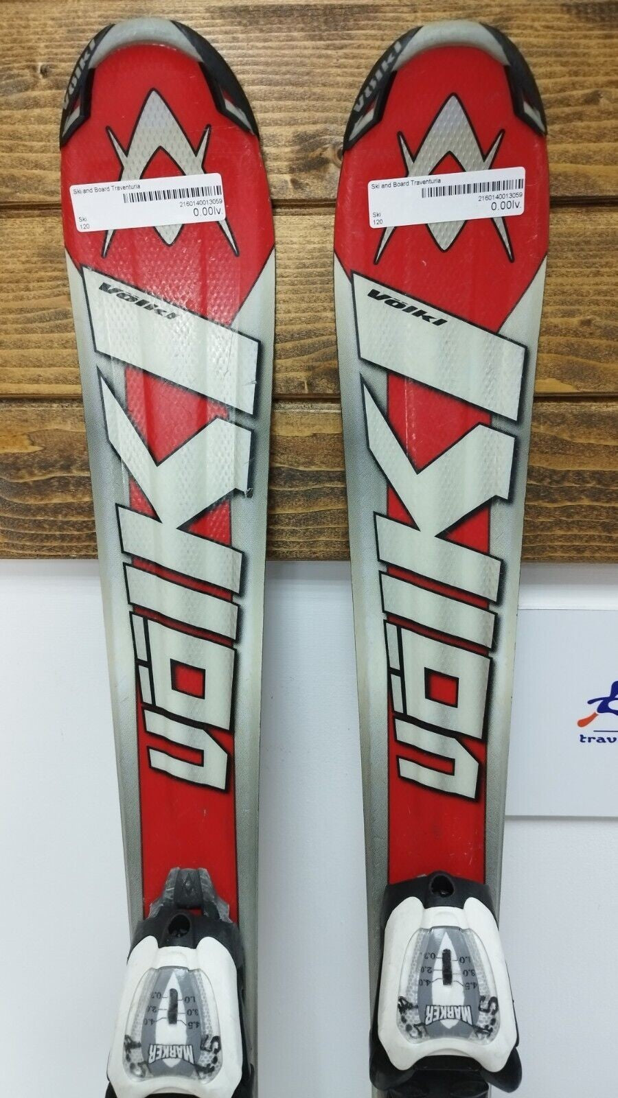 Ski Völkl Racetiger GS JR 110 cm + fixations Marker 4.5 Sports d’hiver Neige Plaisir