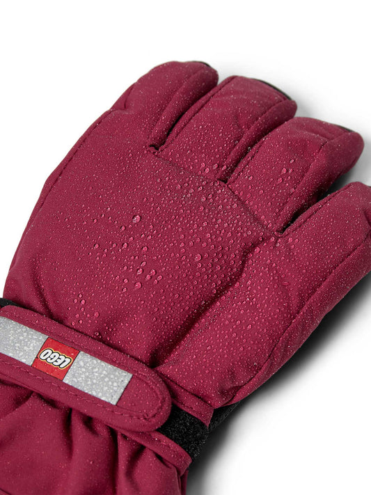 Ski gloves LWATLIN 700 - Dark Red 158/164