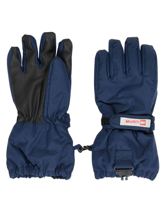 LEGO kid's ski gloves navy blue 146/152