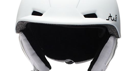 Stuf Ski Snowboard Helmet Adjustable Warm Soft White Front