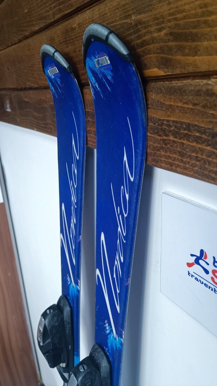 Ski Nordica Little Belle 120 cm + fixations Elan ESP 7.5 Aventure hivernale en hiver