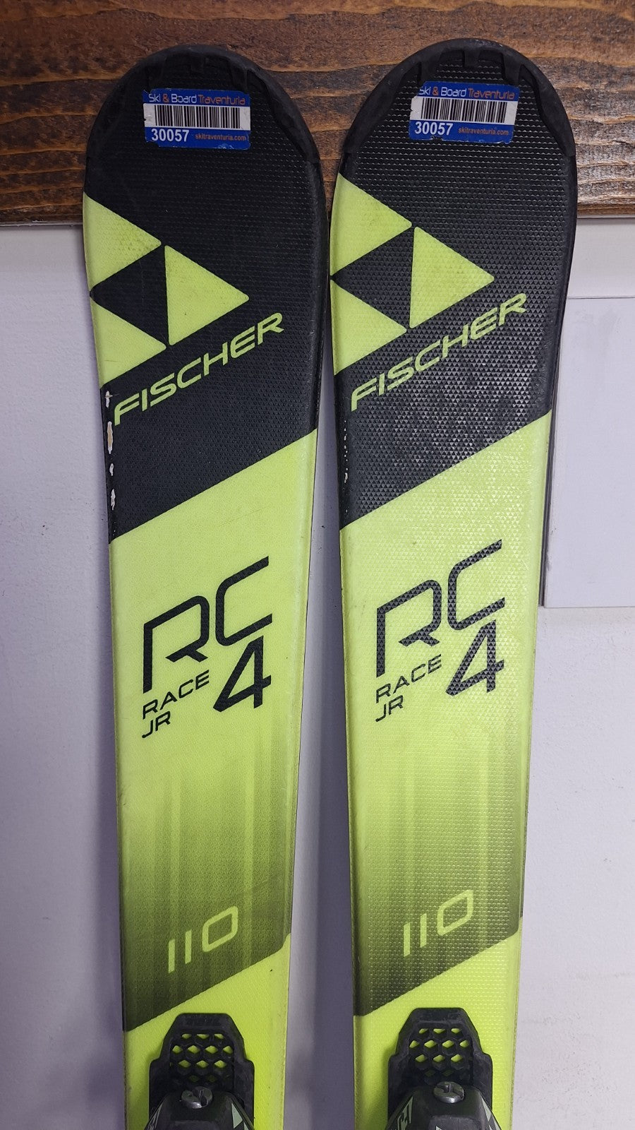 Fischer RC4 Race 110 cm Ski + Fischer FJ 4.5 Bindings Fun Snow Winter Sport