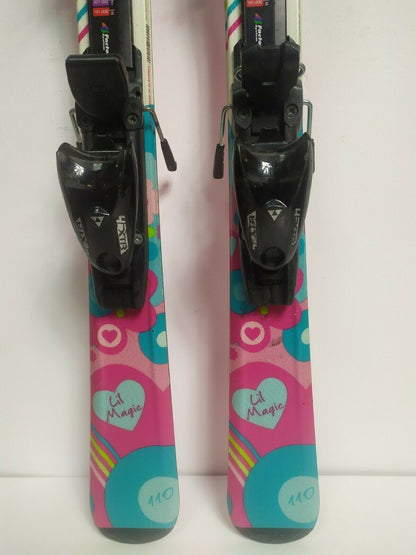 Elan Lil Magic 110 cm Ski + Fischer 4.5 Bindungen Wintersport Schnee