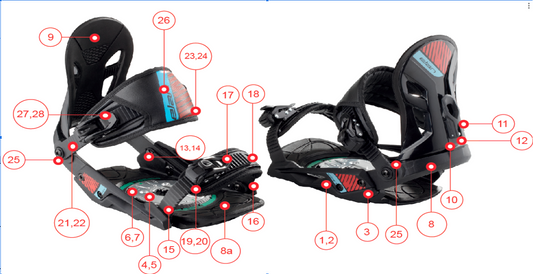 Snowboard Ersatzteil: Loled Strap With Washer Of Elan Rental Snowboard Bindings