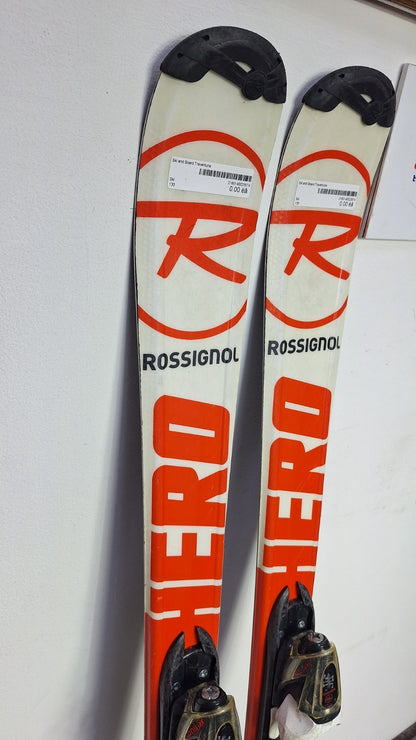 Rossignol Hero JR 130 cm Ski + Rossignol 7 Bindungen Wintersport Schnee