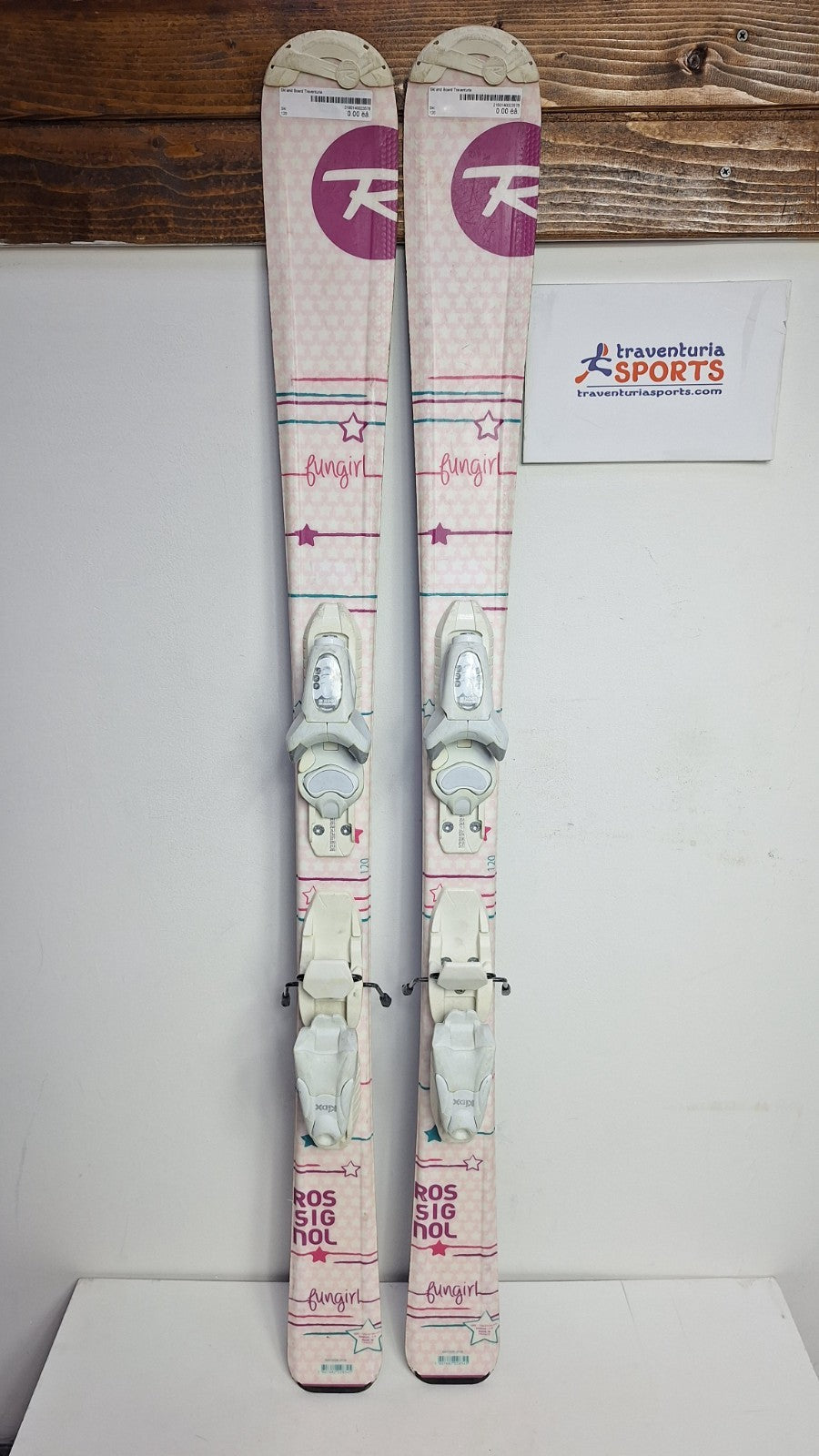 Rossignol Fun Girl 120cm Skis + Look 4.5 Bindings Winter Fun Snow