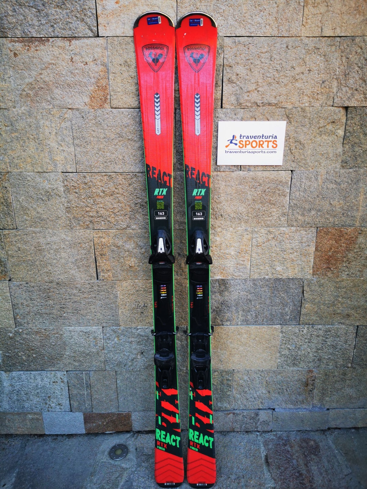Rossignol REACT RTX Fiber 163cm  Ski + Tyrolia 10 Bindings Winter Sport Fun
