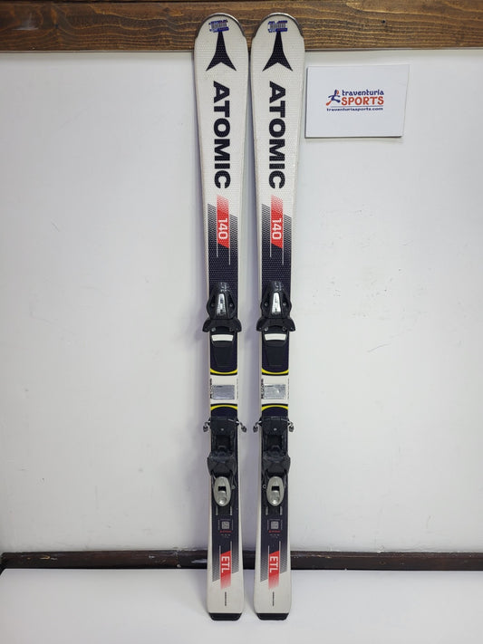 Atomic ETL R EZY2 140 cm Ski + Elan ESR 10 Bindungen Schnee Winter Spaß Sport