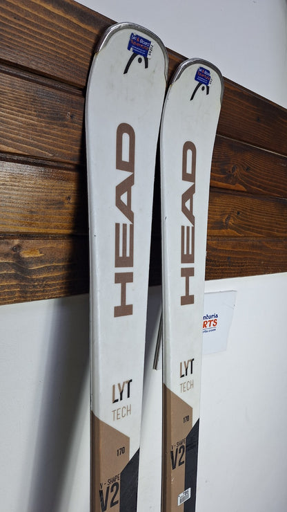 HEAD V-Shape V2 LYT Tech  170cm  Ski + Tyrolia 11 Bindings Winter Sport Fun Snow