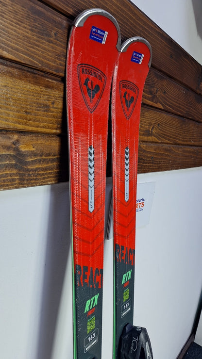 Rossignol REACT RTX Fiber 163cm  Ski + Tyrolia 10 Bindings Winter Sport Fun