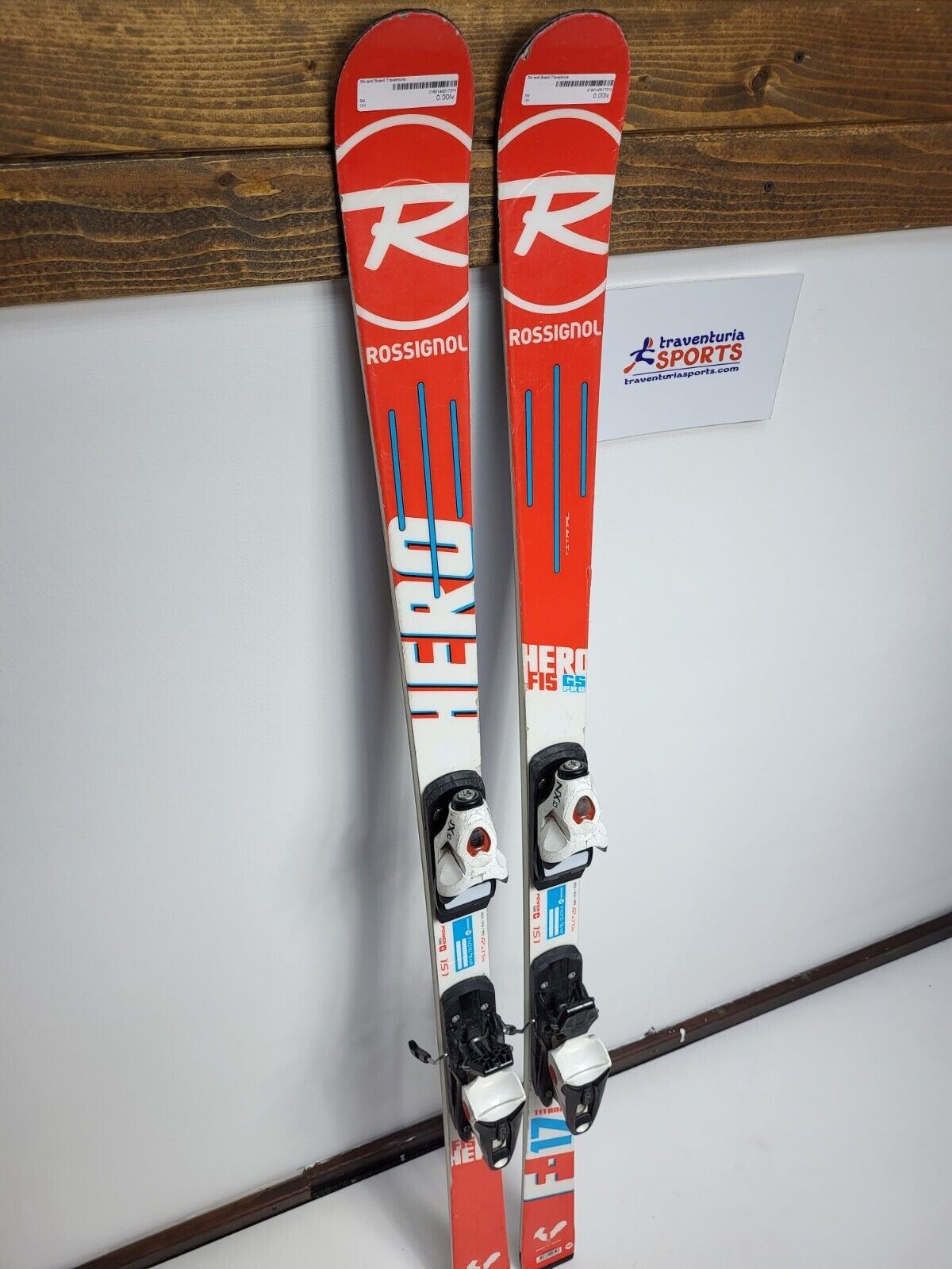 Ski Rossignol Hero FIS GS Pro 151 cm + fixations Look 10 Plaisir hivernal Neige