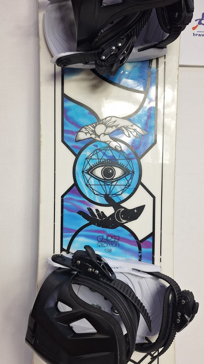 Snowboard Salomon Gypsy 138 cm + fixations Farefly S neuves Sport Hiver Amusement