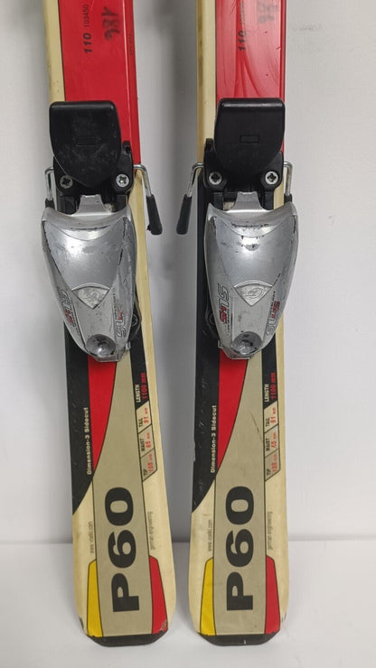 Skis Völkl P60 JR Racer 100 cm + fixations Tyrolia SL 4.5 Aventure hivernale