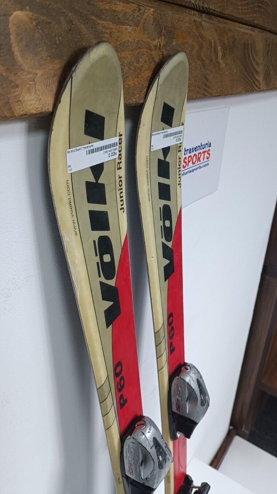 Skis Völkl P60 JR Racer 100 cm + fixations Tyrolia SL 4.5 Aventure hivernale