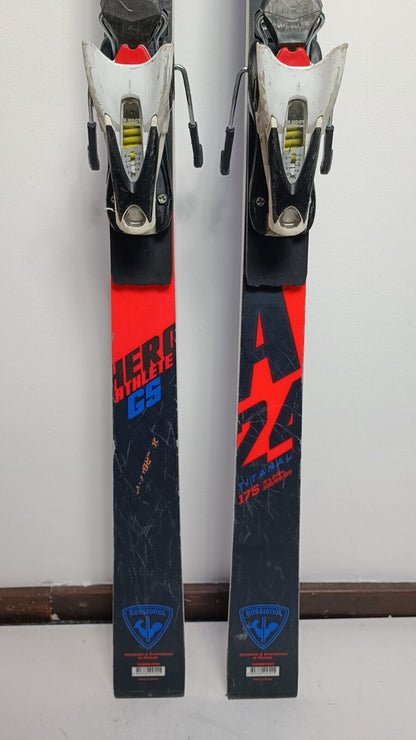 Rossignol Hero Athlete GS 175cm Ski + Look 10 Bindings Winter Sport
