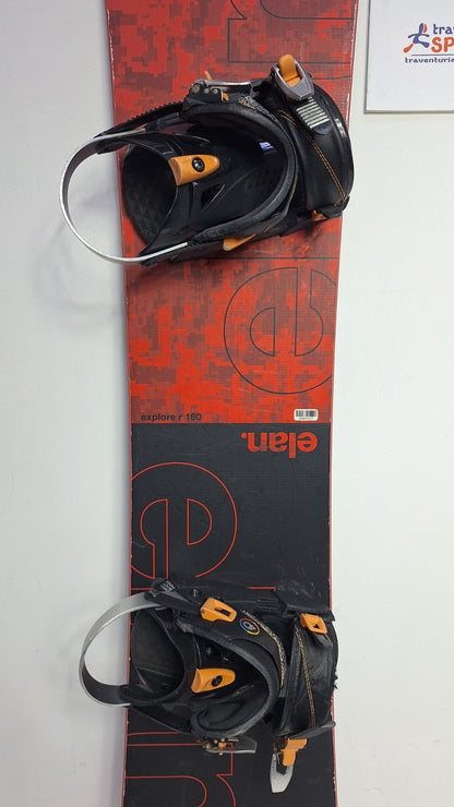 Snowboard Elan Explore R 160 cm + Attacchi HEAD Rental L Divertimento sulla Neve Invernale