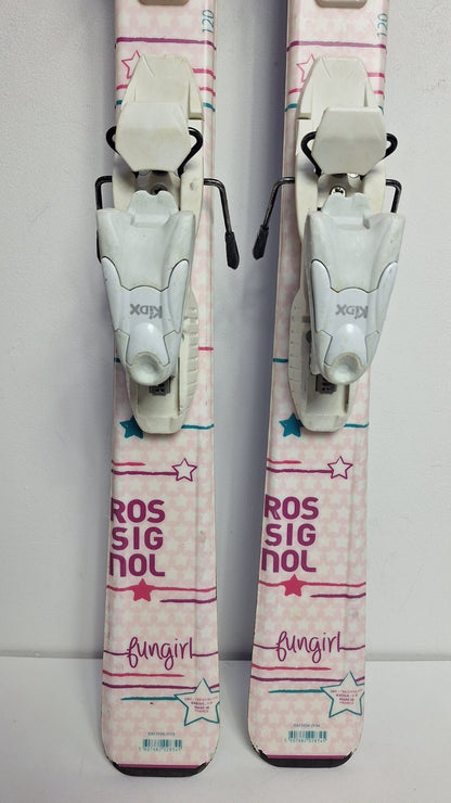 Rossignol Fun Girl 120cm Skis + Look 4.5 Bindings Winter Fun Snow