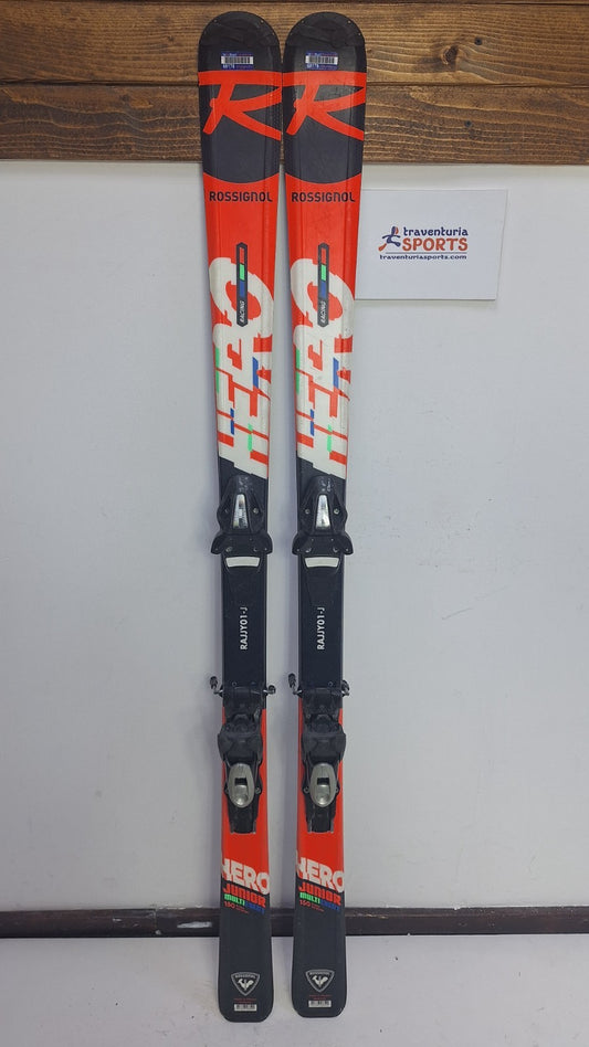 Sci Rossignol Hero J 150 cm + attacchi Elan ESR 10 Divertimento invernale Sport sulla neve