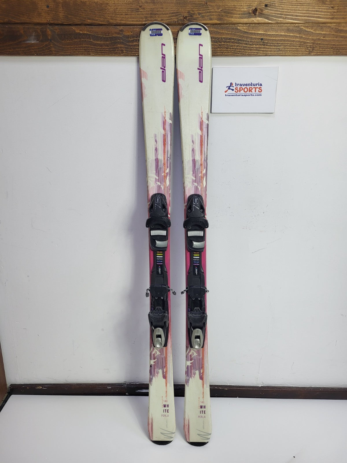 Sci Elan Snow White 146 cm + attacchi Elan ESP7.5 Divertimento invernale