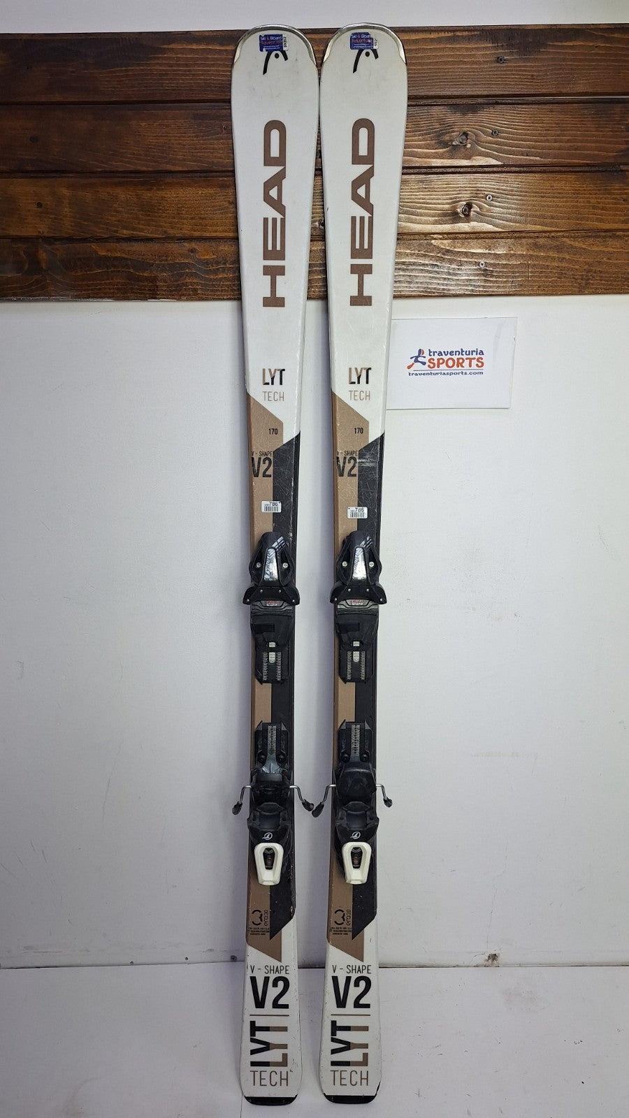 HEAD V-Shape V2 LYT Tech  170cm  Ski + Tyrolia 11 Bindings Winter Sport Fun Snow