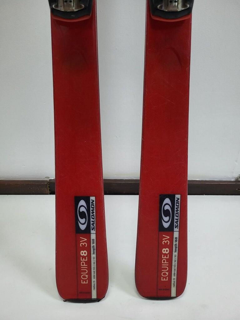 salomon equipe 8 3v skis Salomon Equipe 8 3V 168 cm Ski + Salomon 10 Bindings Winter Sport Adve – Traventuria Sports