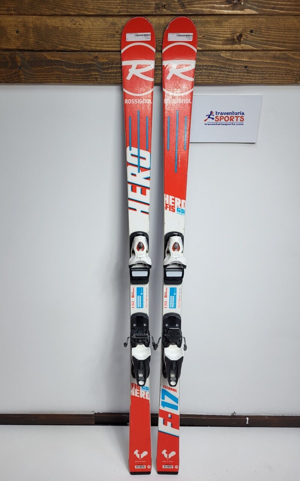 Ski Rossignol Hero FIS GS Pro 151 cm + fixations Look 10 Plaisir hivernal Neige
