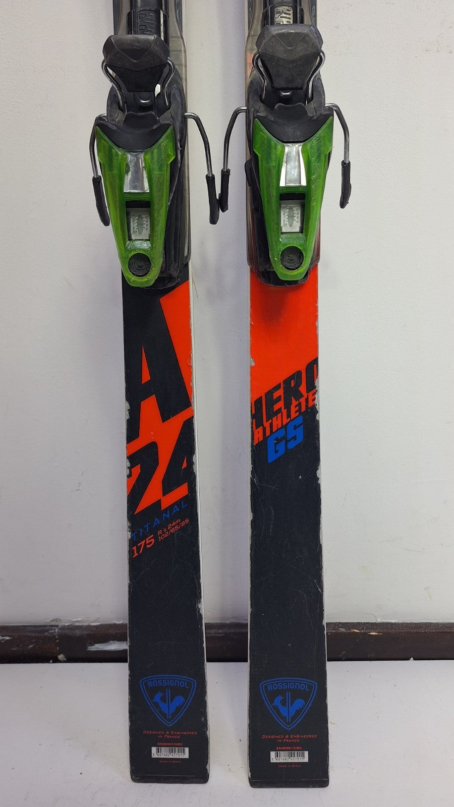 Rossignol Hero Athele GS Pro 175 cm Ski + Rossignol 12 Bindings Winter Fun Snow