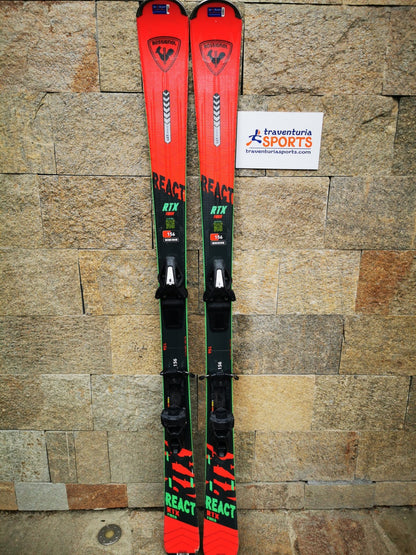 Rossignol REACT RTX Fiber 156cm  Ski + Elan 10 Bindings Winter Sport Fun