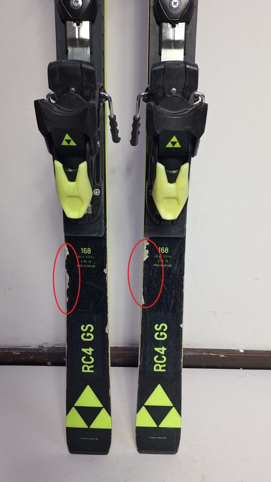 Fischer RC4 WC GS 168 cm Ski + Fischer Z11 Bindings Winter Sport  Snow Fun