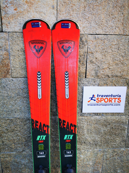 Rossignol REACT RTX Fiber 163cm  Ski + Tyrolia 10 Bindings Winter Sport Fun