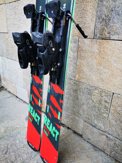 Rossignol REACT RTX Fiber 156cm  Ski + Elan 10 Bindings Winter Sport Fun