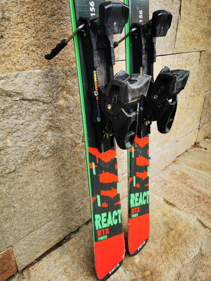 Rossignol REACT RTX Fiber 156cm  Ski + Elan 10 Bindings Winter Sport Fun