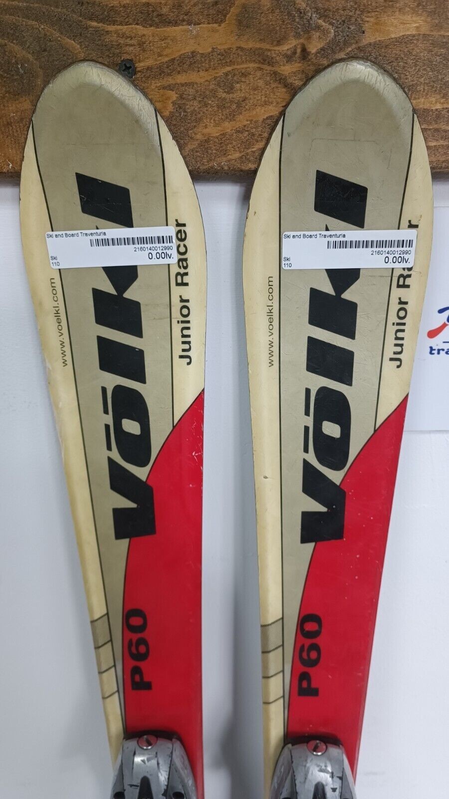 Skis Völkl P60 JR Racer 100 cm + fixations Tyrolia SL 4.5 Aventure hivernale