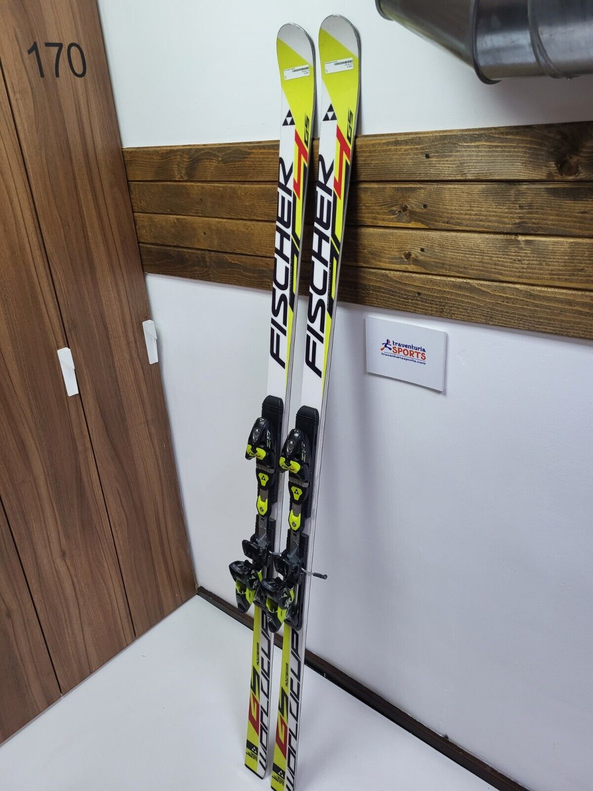 Fischer WC GS Aircarbon 195 cm Ski + Fischer 17 Bindungen Wintersport