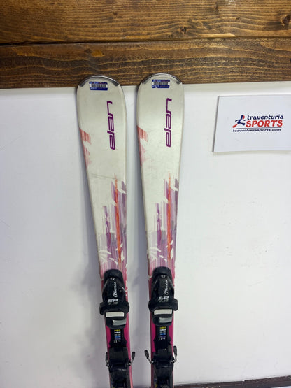 Elan White Perla 140cm Ski + Elan ESP 7.5 Bindings Winter Sport Fun