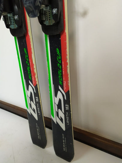 Nordica Dobermann WC SL J 163cm Ski + NEW Tyrolia 10 Bindings Winter Adventure