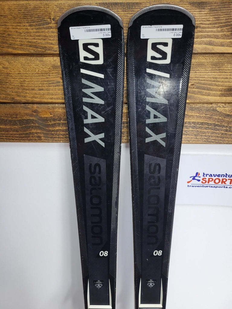 salomon 160 skis Pulse cm Ski + Elan ESR 10 Bindings Adventure Winter Sport and in this skis case the rainbow base Salomon S MAX 160 cm