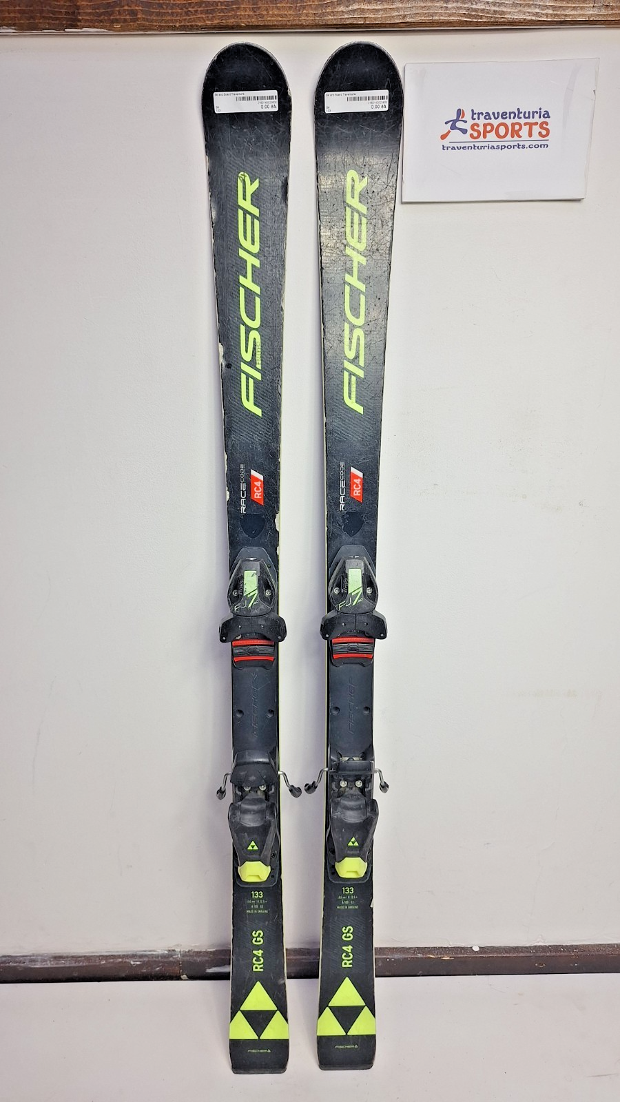 Fischer RC4 GS 133 cm Ski + Fischer 7.5 Bindungen Wintersport Schneespaß