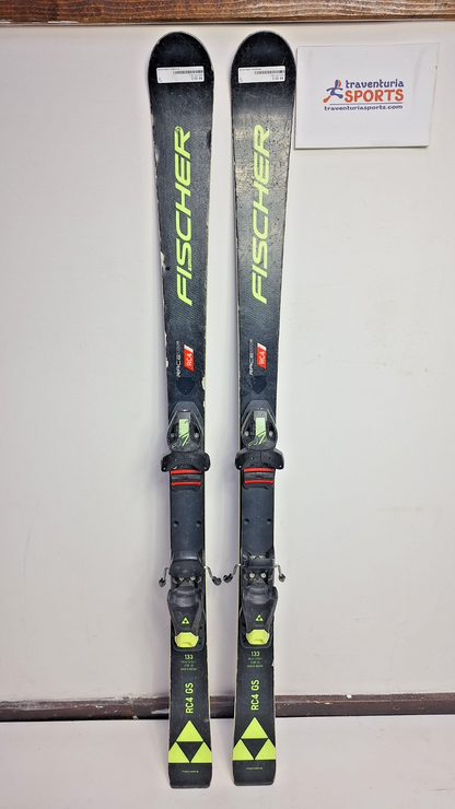 Fischer RC4 GS 133 cm Ski + Fischer 7.5 Bindungen Wintersport Schneespaß