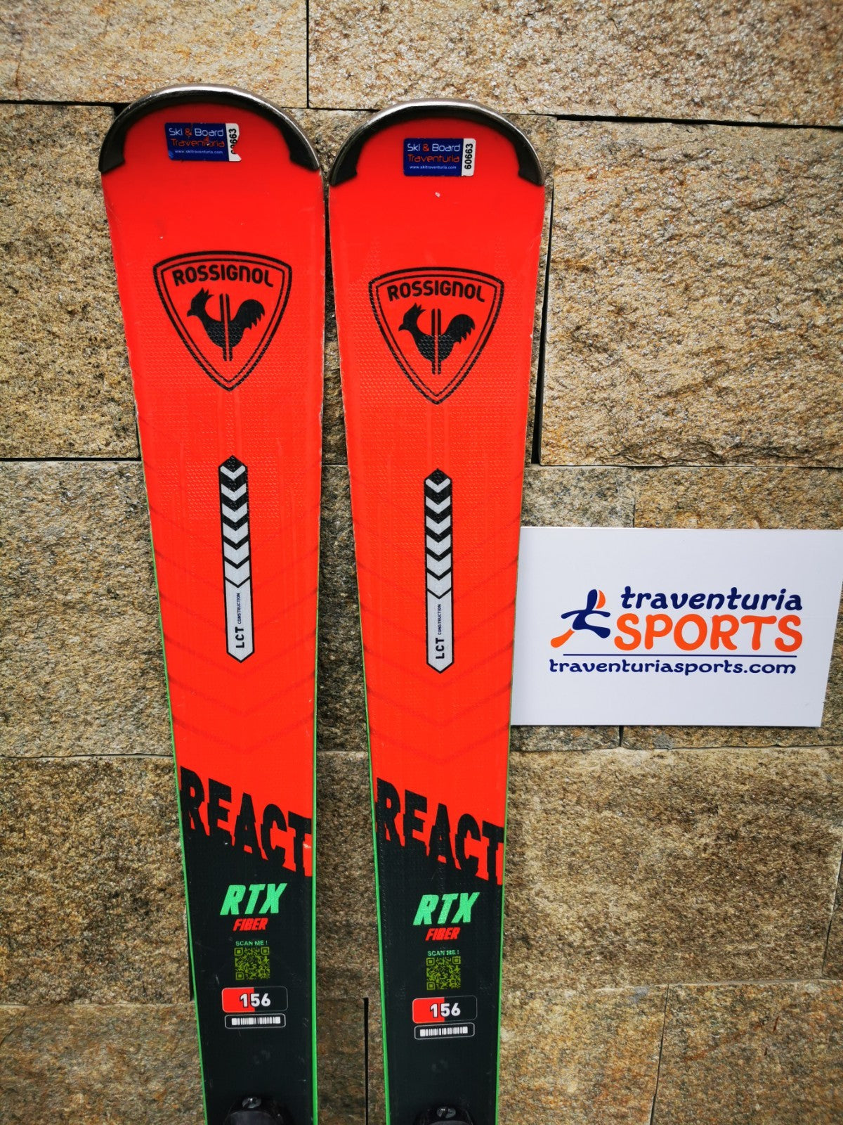 Rossignol REACT RTX Fiber 156cm  Ski + Elan 10 Bindings Winter Sport Fun