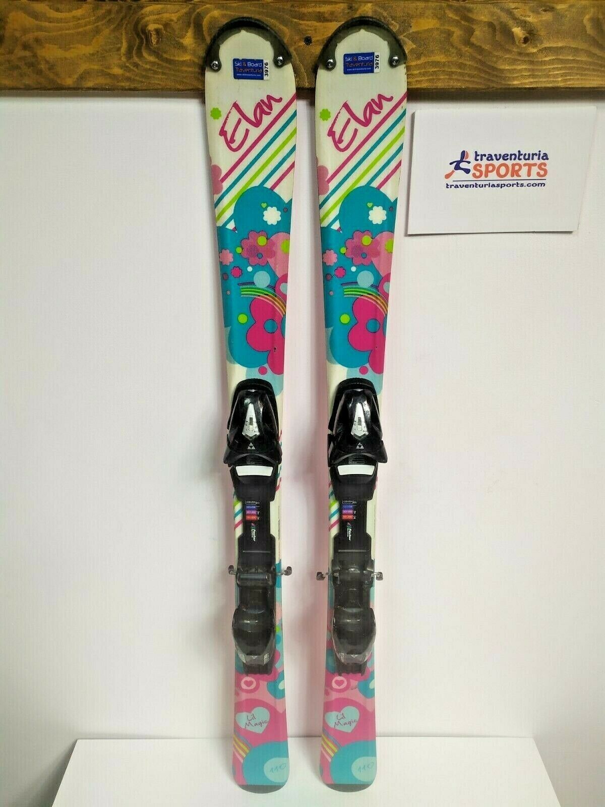 Elan Lil Magic 110 cm Ski + Fischer 4.5 Bindungen Wintersport Schnee
