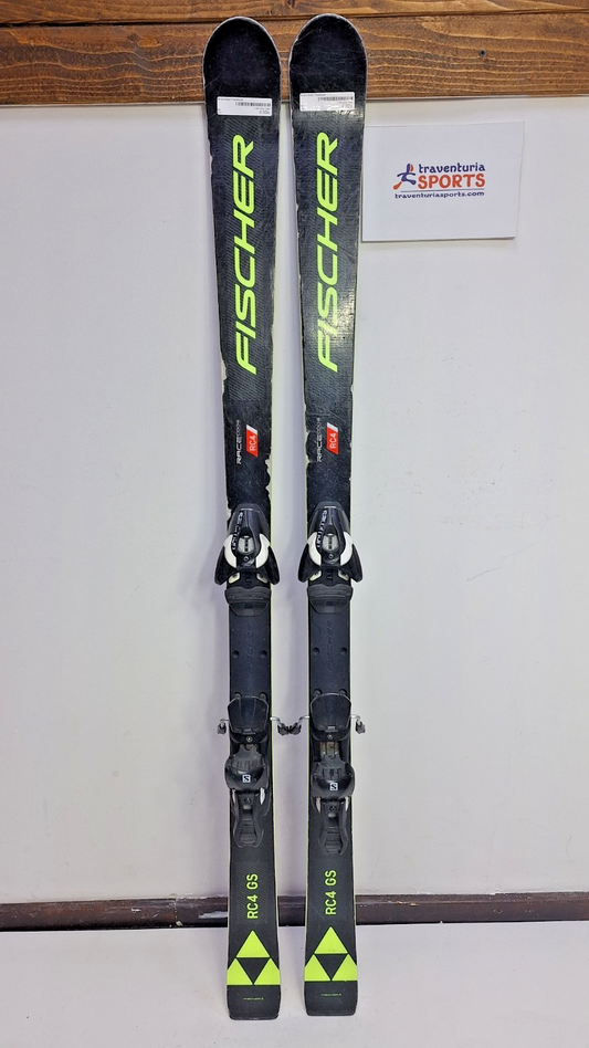 Fischer RC4 GS 143cm Ski + Salomon 10 Bindings Winter Sports