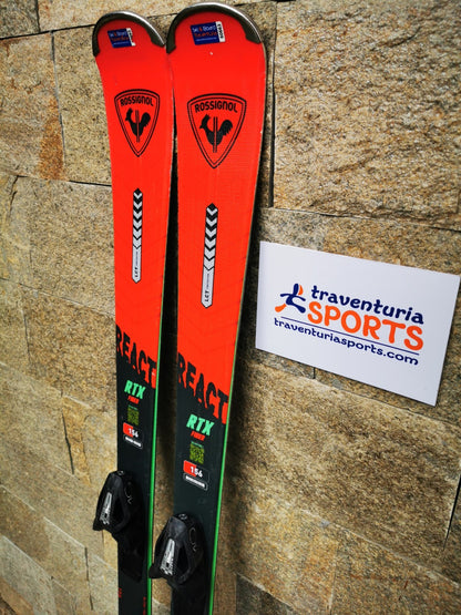Rossignol REACT RTX Fiber 156cm  Ski + Elan 10 Bindings Winter Sport Fun