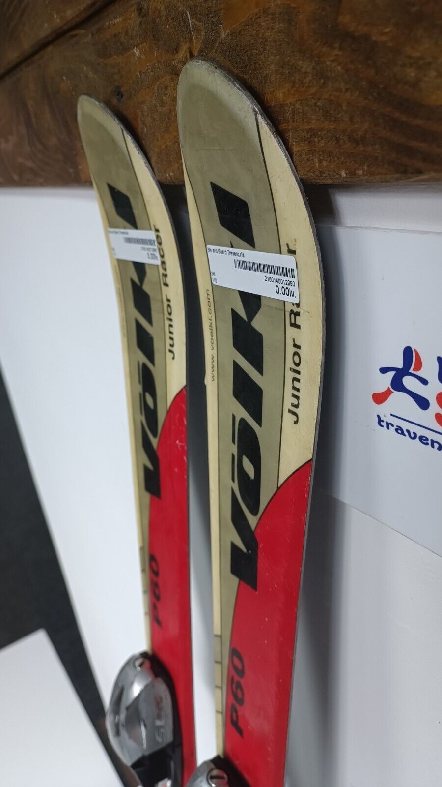 Skis Völkl P60 JR Racer 100 cm + fixations Tyrolia SL 4.5 Aventure hivernale