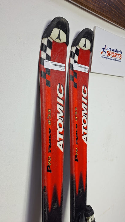 Atomic Pro Race 6'22 130 cm Skier + Salomon 7 Bindungen Wintersport Schneespaß