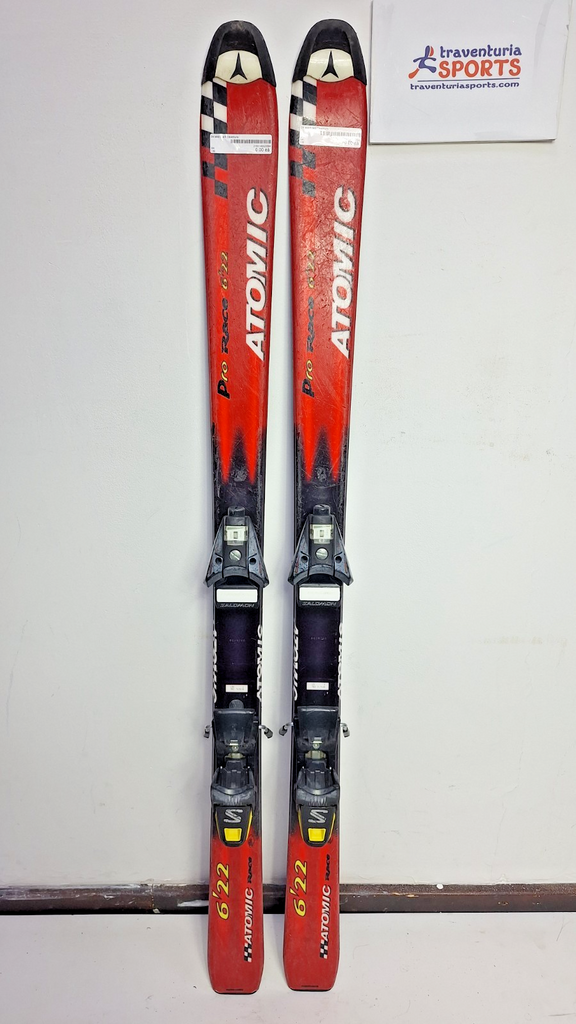 Atomic Pro Race 6'22 130 cm Skis + Salomon 7  Bindings Winter Sport Snow Fun