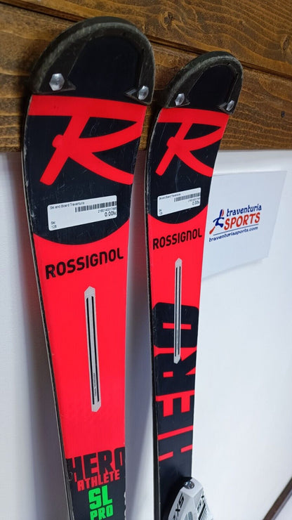 Rossignol Hero Athele SL 128 cm Ski + New Tyrolia SX 7. 5 Bindings Winter Fun